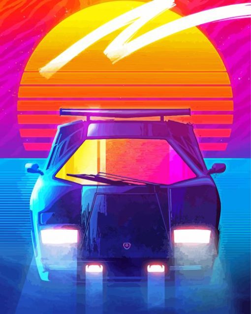 Neon Outrun Paint By Numbers