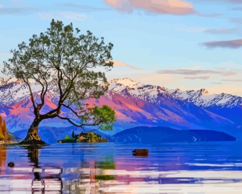 New Zealand Wanaka Lake View Paint By Numbers