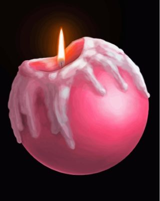 Pink Melting Candle Paint By Numbers