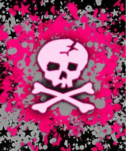 Pink Skull Paint By Numbers