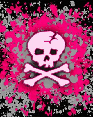 Pink Skull Paint By Numbers