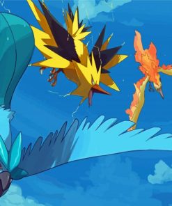 Pokemon Birds Trio Paint By Numbers