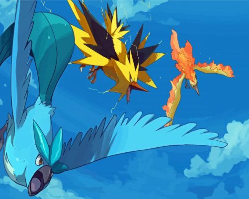 Pokemon Birds Trio Paint By Numbers