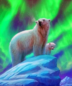 Polar Bear Northern Lights Paint By Numbers