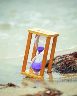 Purple Hourglass In Sand Paint By Numbers