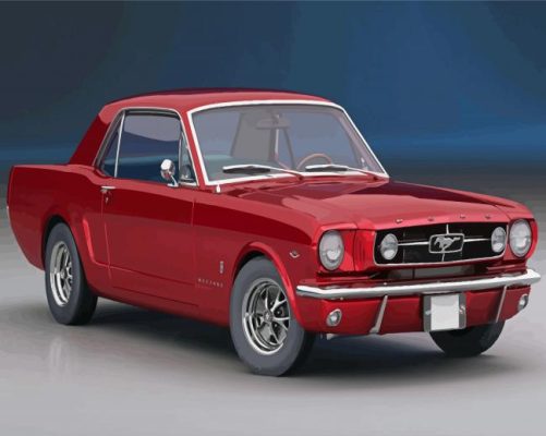 Red Ford Mustang 65 Paint By Numbers