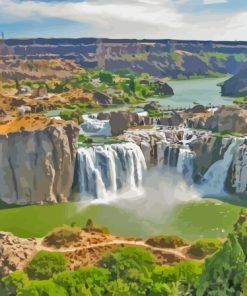 Shoshone Falls Niagara West Snake River Idaho Landscape Paint By Numbers