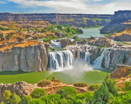 Shoshone Falls Niagara West Snake River Idaho Landscape Paint By Numbers