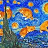 Sleepy Cats Starry Night Paint By Numbers