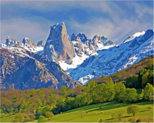 Snowy Picos De Europa Mountains Paint By Numbers