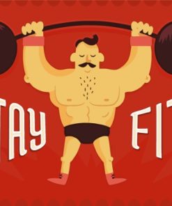 Stay Fit Weightlifting Illustration Paint By Numbers