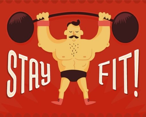 Stay Fit Weightlifting Illustration Paint By Numbers