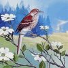 Thrasher Bird And Flowers Paint By Numbers