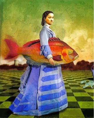 Vintage Fish Woman Paint By Numbers