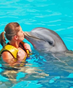 Woman Kissing Dolphin Paint By Numbers