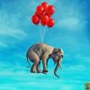 Big Elephant FlyingWith Ballons Paint By Numbers