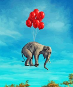 Big Elephant FlyingWith Ballons Paint By Numbers