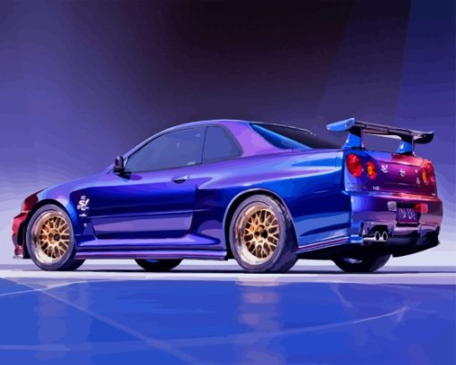 Aesthetic Nissan R34 Car Paint By Numbers