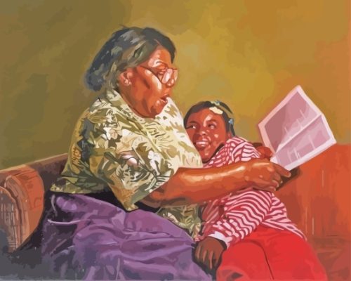 African Grandma And Granddaughter Paint By Numbers