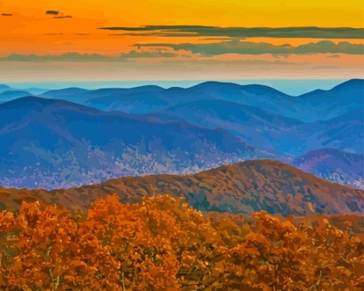 Appalachian Mountains In Autumn Paint By Numbers