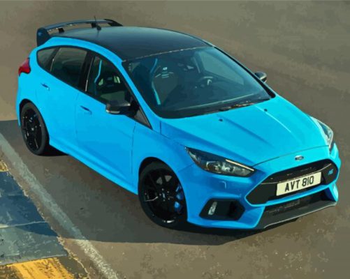 Blue Ford Focus RS Paint By Numbers