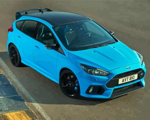 Blue Ford Focus RS Paint By Numbers