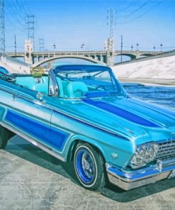 Blue Lowrider Car Paint By Numbers