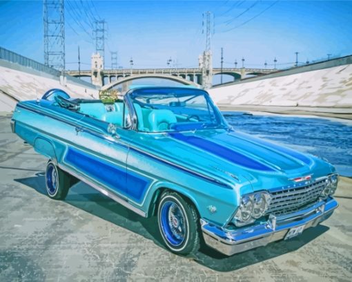 Blue Lowrider Car Paint By Numbers