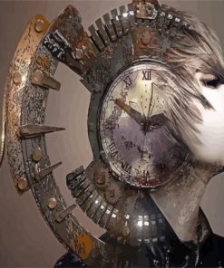 Clock Woman Head Paint By Numbers