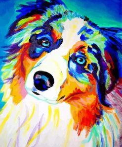 Colorful Mini Australian Shepherd Paint By Numbers