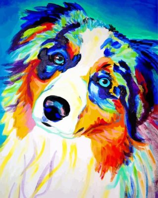 Colorful Mini Australian Shepherd Paint By Numbers