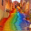 Colorful Stairs Street Art In Arzachena Sardinia Italy Paint By Numbers