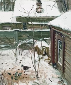 Courtyard Winter Savrasov Paint By Numbers