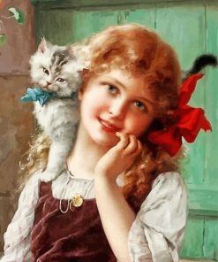 Girl And Kitten Paint By Numbers