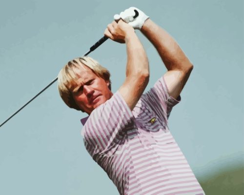 Jack Nicklaus With Golf Stick For Painting By Numbers