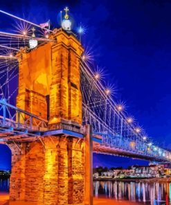 John Roebling Suspension Bridge Paint By Numbers