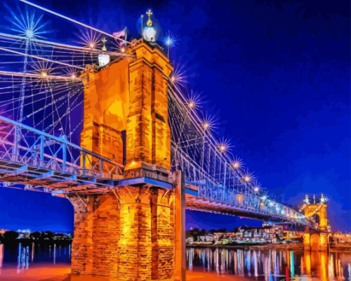 John Roebling Suspension Bridge Paint By Numbers