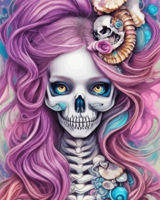 Mermaid Skeleton Paint By Numbers