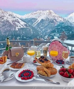 Morning Breakfast In The Alps Mountains Paint By Numbers