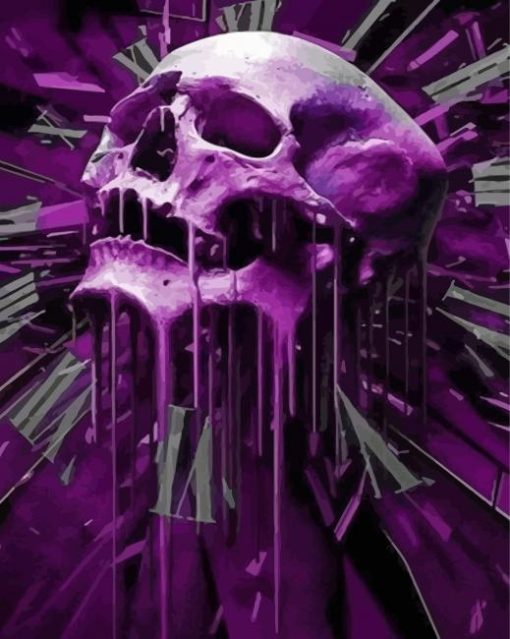 Purple Skull Paint By Numbers