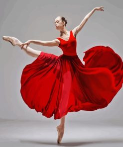 Red Ballet Dancer Paint By Numbers