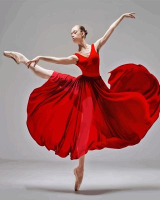 Red Ballet Dancer Paint By Numbers