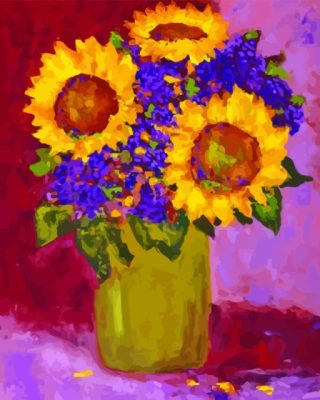 Sunflowers Vase Art Paint By Numbers