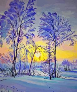 Winter Landscape Abstract Paint By Numbers