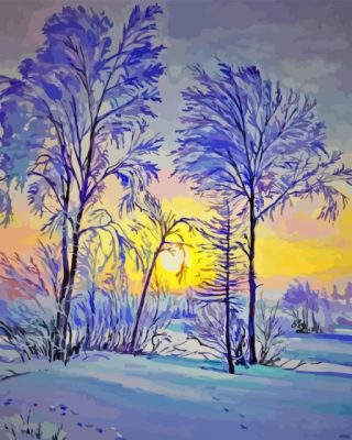 Winter Landscape Abstract Paint By Numbers