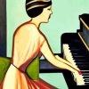 Woman With Piano Paint By Numbers