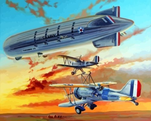 Zeppelin And Aircarfts Paint By Numbers