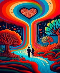 Colorful Heart Couple Paint By Numbers