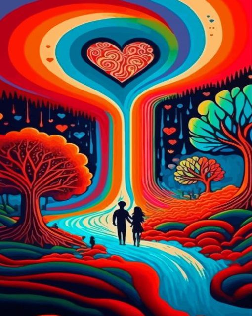 Colorful Heart Couple Paint By Numbers