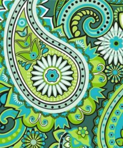 Green Paisley Paint By Numbers